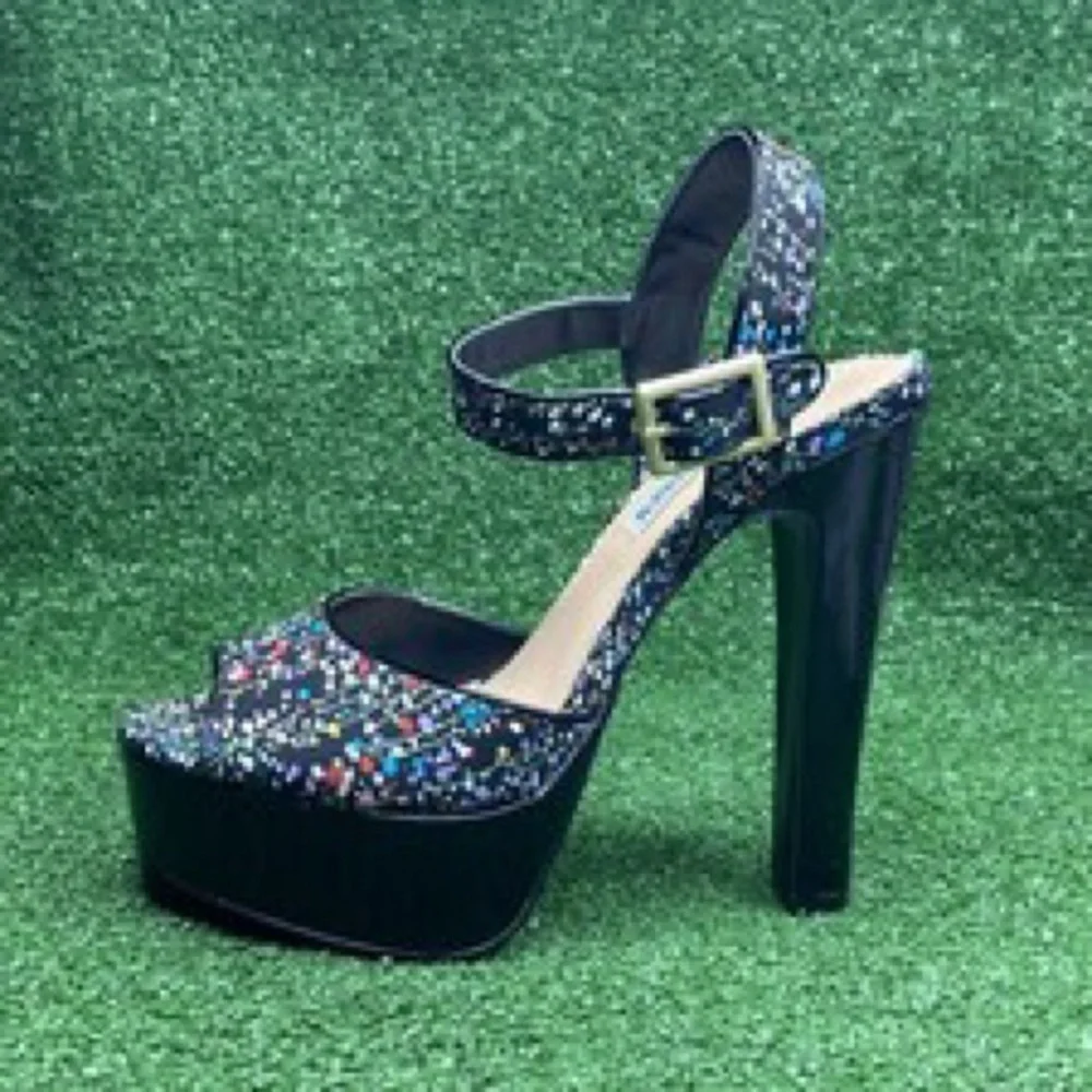 Steve Madden Black Sandals with Colorful Accents